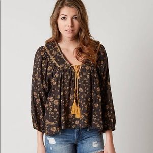 Free People Never A Dull Moment Peasant Blouse